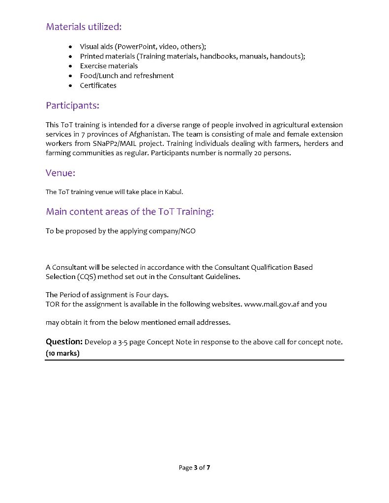 Scenario 1: Read the following Request for