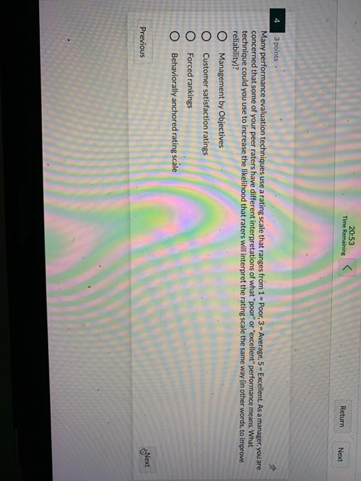 20:53 Time Remaining < Return Next * 3 points