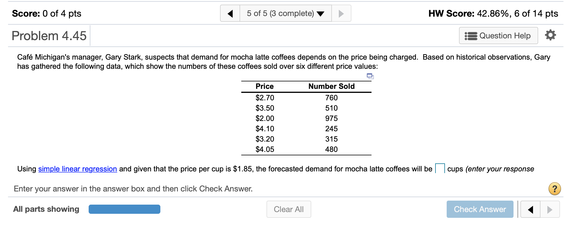 Score: 0 of 4 pts 5 of 5 (3 complete) v HW Score: