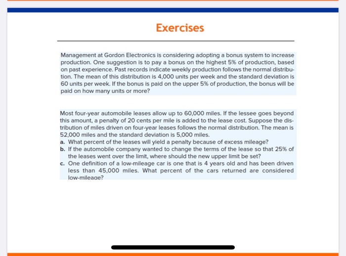 Exercises Management at Gordon Electronics is