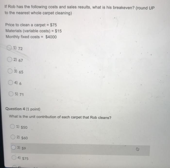 BOTH SOLUTIONS PLESE If Rob has the following