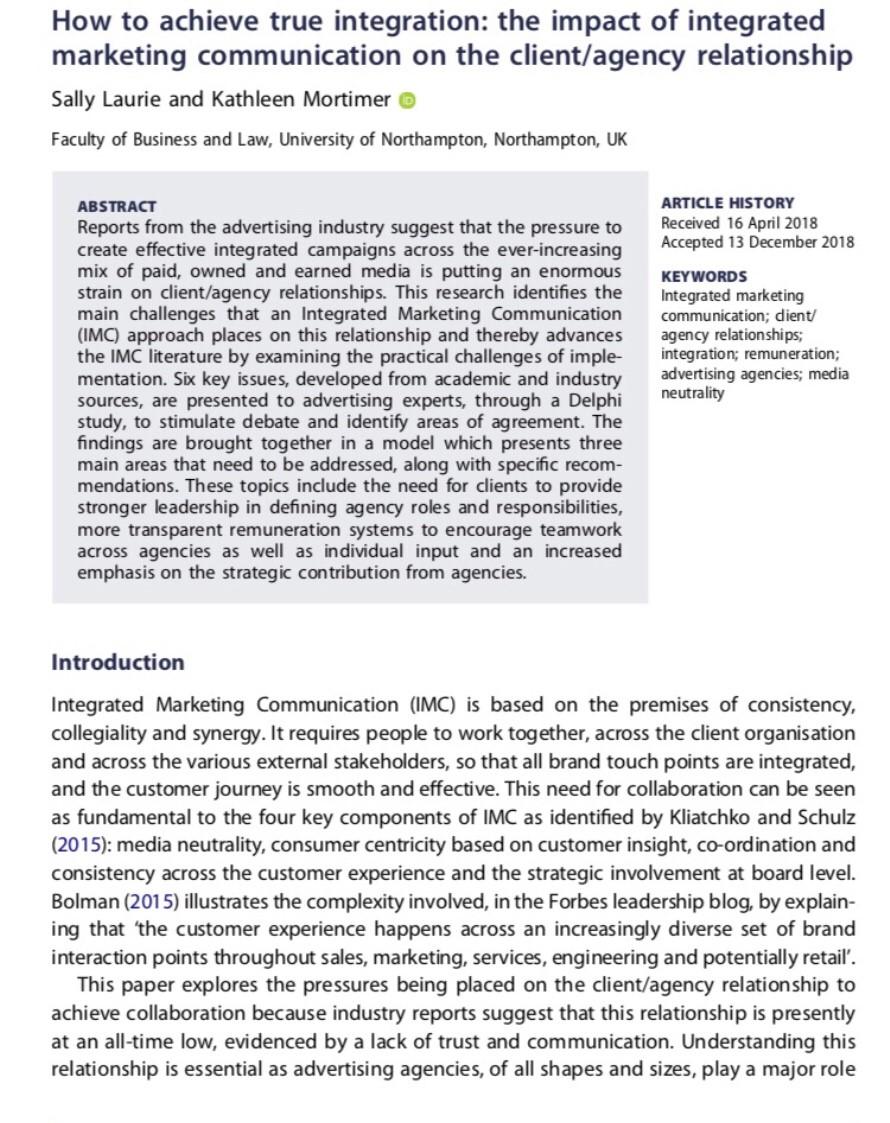 Create annotated bibiliography about this article