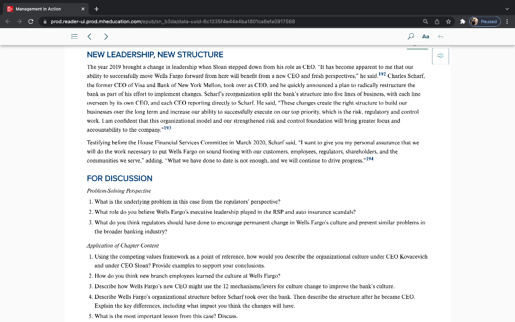 Please answer #4 and #5 Se Management in Action C