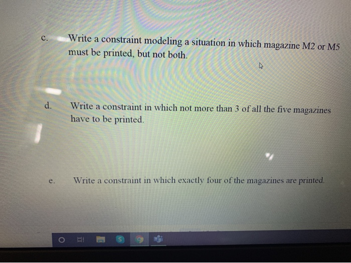 2. Formulating Binary Constraints (Do NOT Solve!)