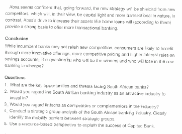 Would you regard fintech as a competitor or