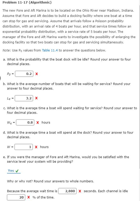 Table 11.4 Problem 11-17 (Algorithmic) The new