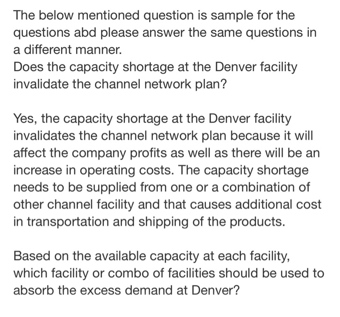 The below mentioned question is sample for the