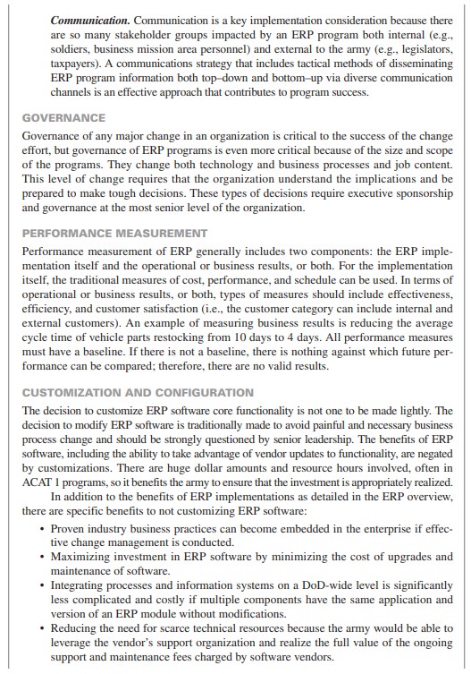 US Army 2. What were the key implementation