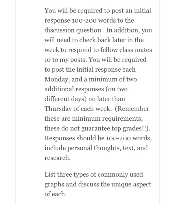 You will be required to post an initial response