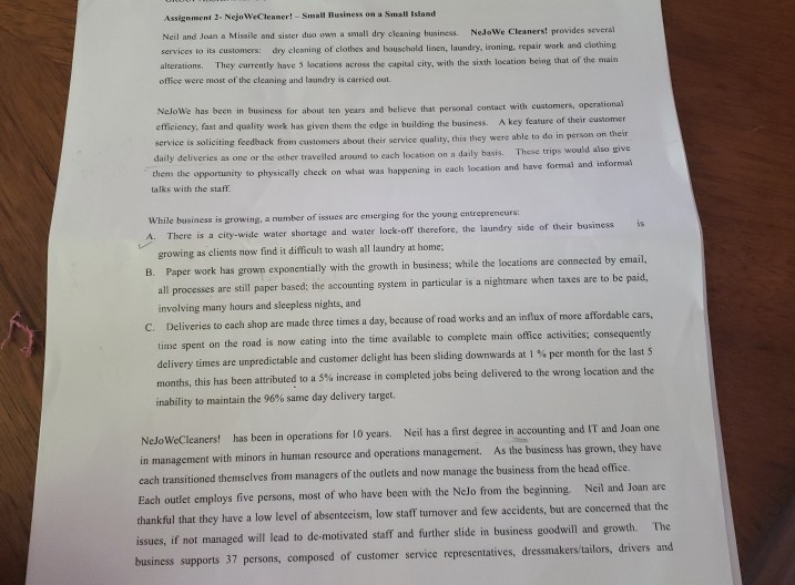 Assignment 2- Nejo WeCleanert - Small Business on