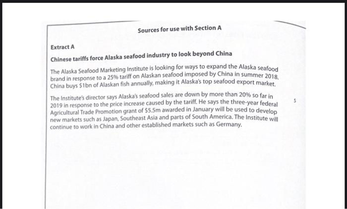 Sources for use with Section A Extract A Chinese