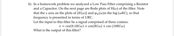 Problem 2: Filters (10 points) Our work with
