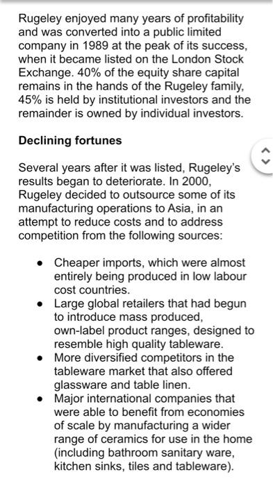 Case Study - Rugeley Tableware Rugeley Tableware