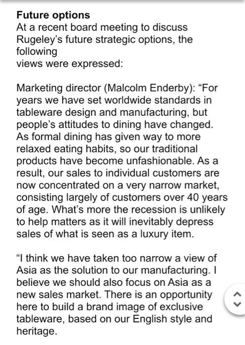 Case Study - Rugeley Tableware Rugeley Tableware