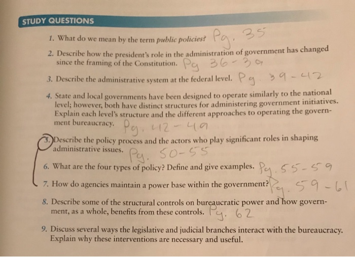 5, 6, and 7 please. STUDY QUESTIONS Pg. 35 1.