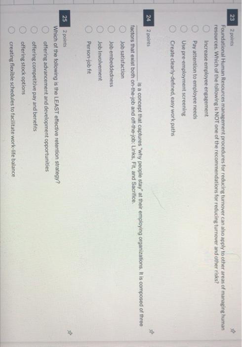 23 2 points Foundational Human Resources