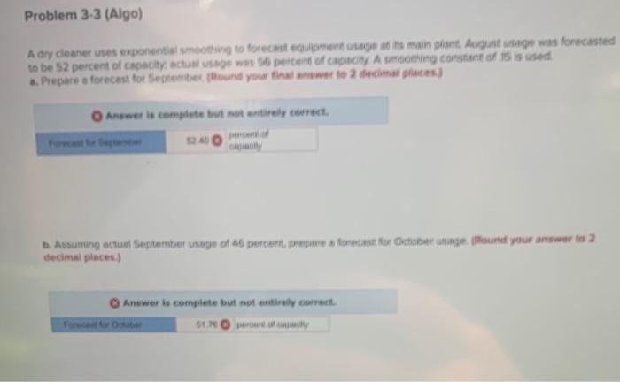 Problem 3-3 (Algo) A dry cleaner uses exponential