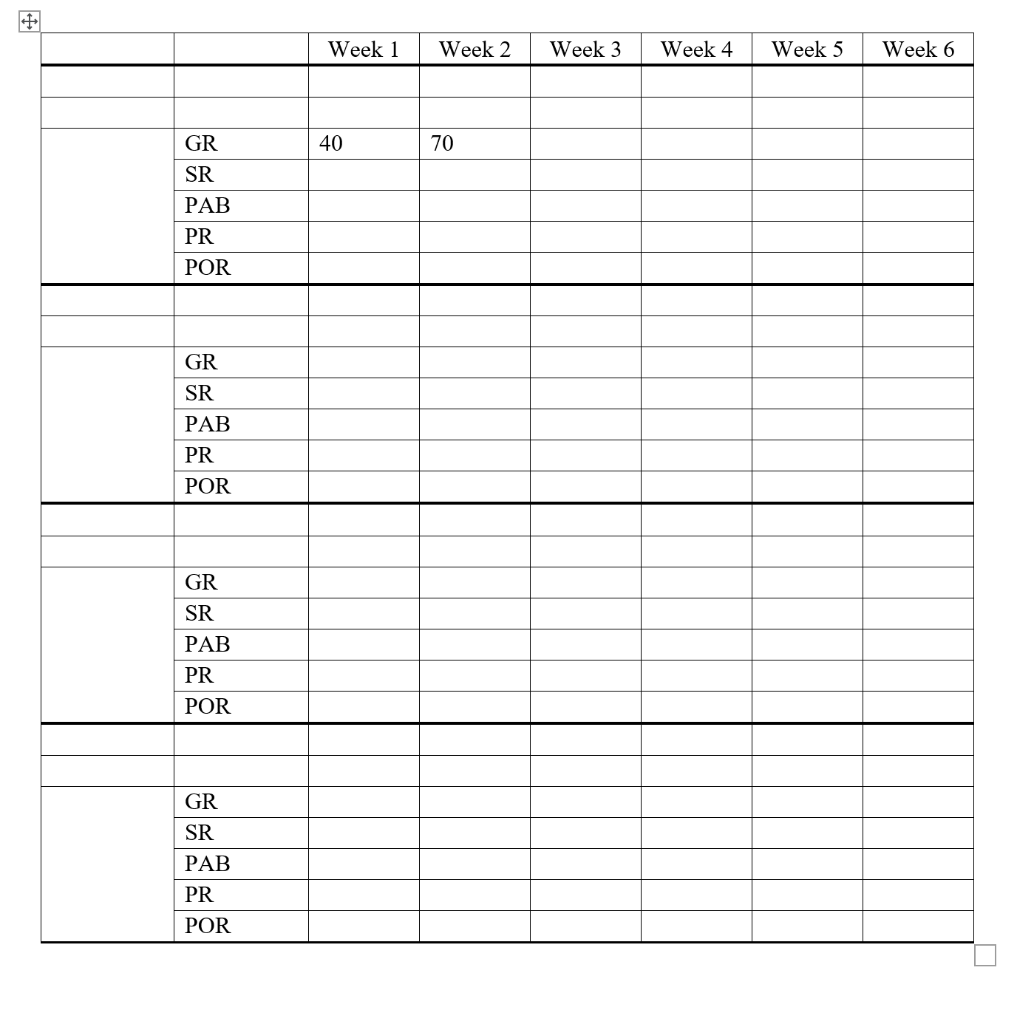 Given the following data, develop MRP plans for