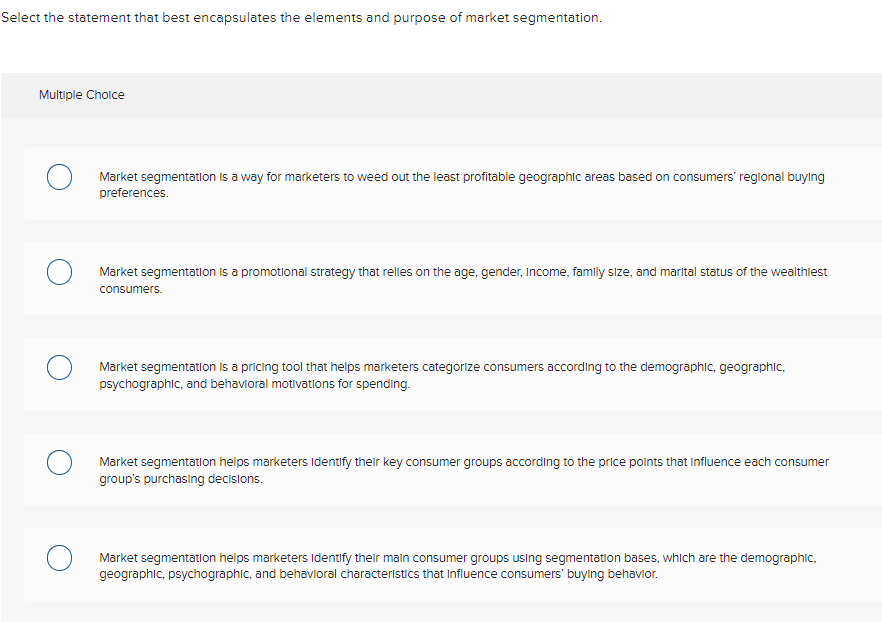 Select the statement that best encapsulates the