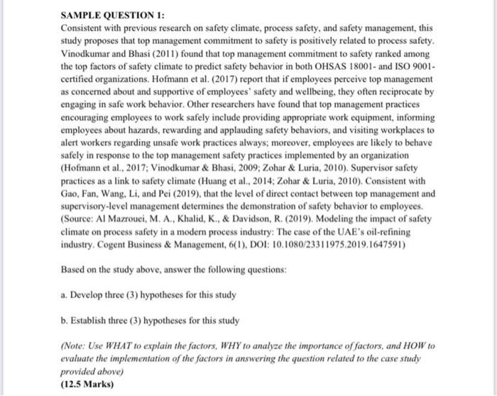SAMPLE QUESTION 1: Consistent with previous