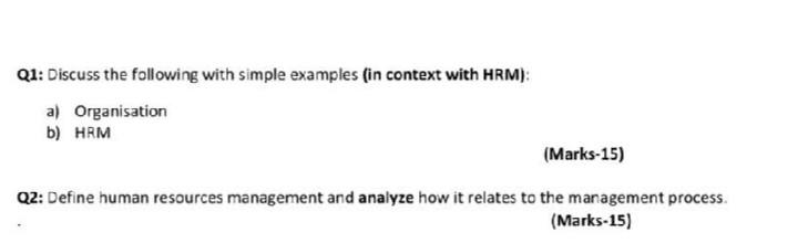 Q1: Discuss the following with simple examples