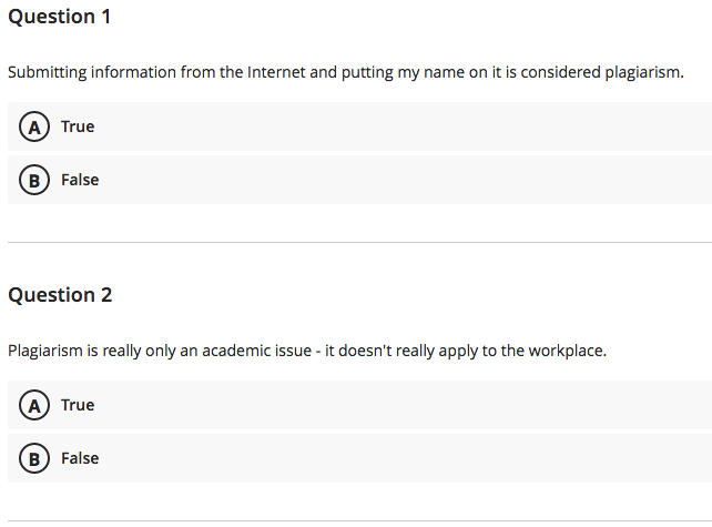 Question 1 Submitting information from the