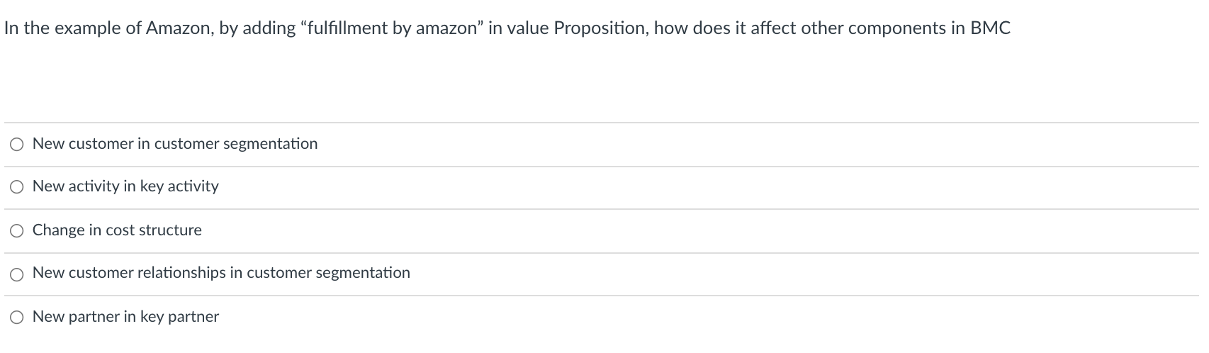 In the example of Amazon, by adding fulfillment
