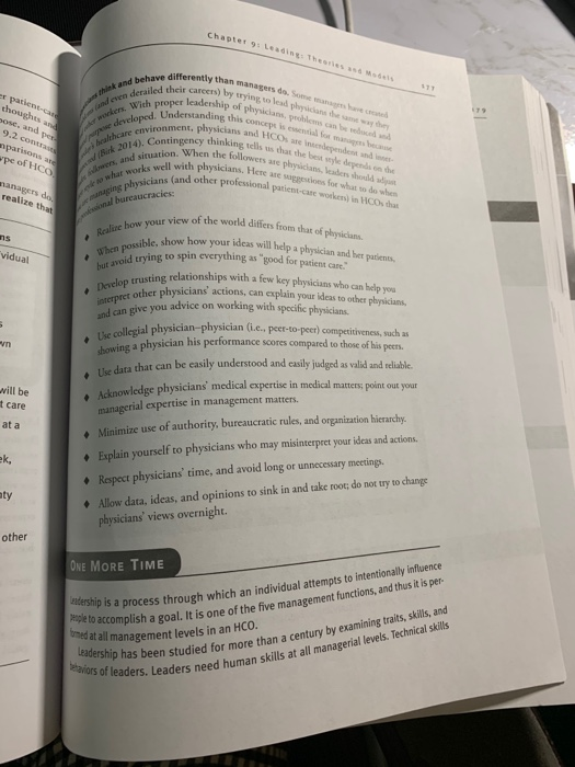 TRY IT, APPLY IT Suppose you are the top manager