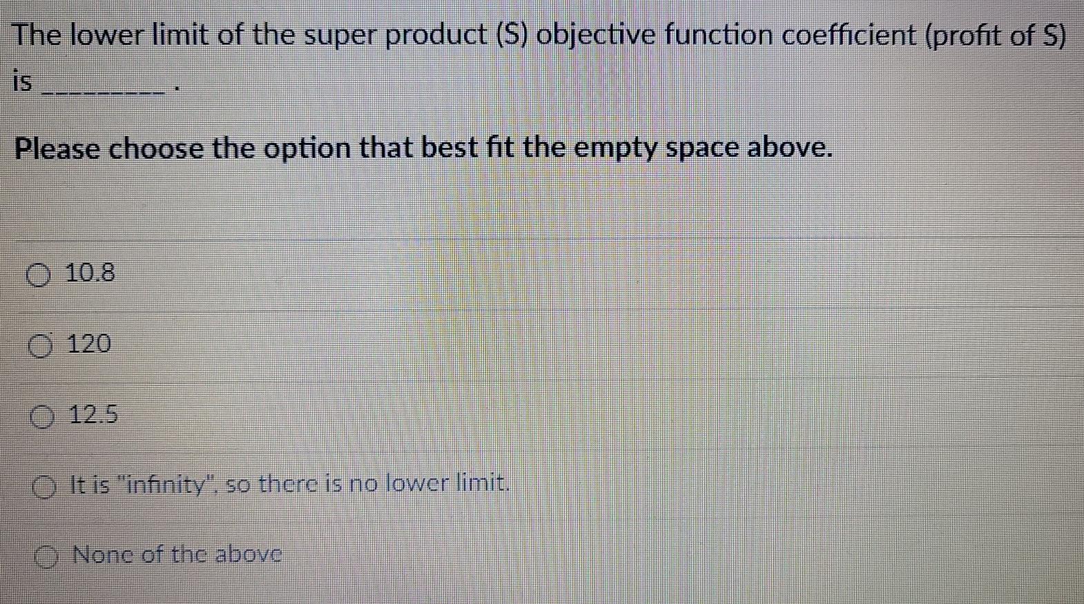 Consider the following linear program, which