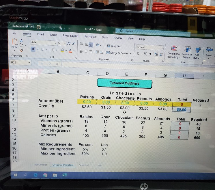 please also use solver to solve the problem,