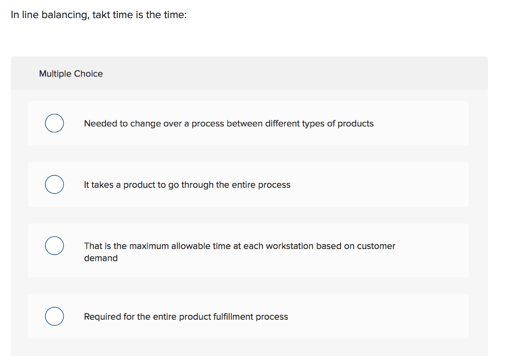 In line balancing, takt time is the time: