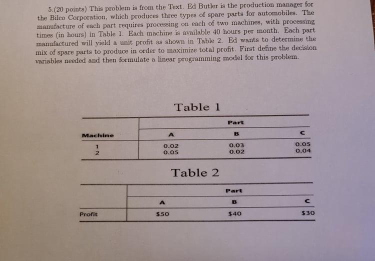 Question 5 please 5.(20 points) This problem is
