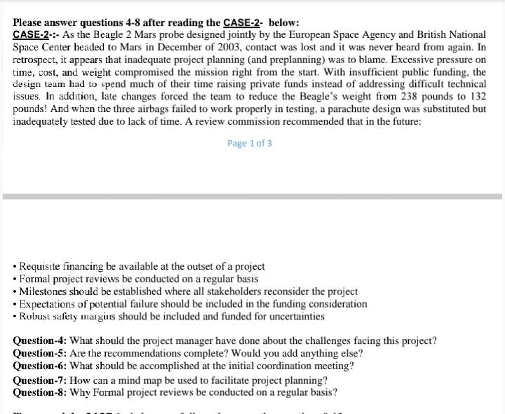 it is related to Project management plz quick