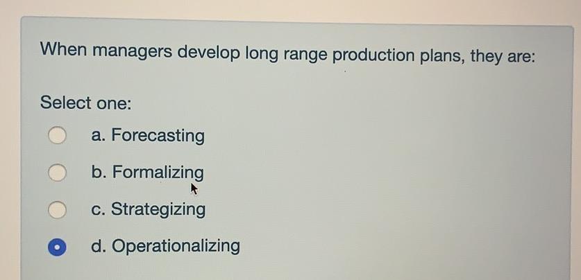 When managers develop long range production