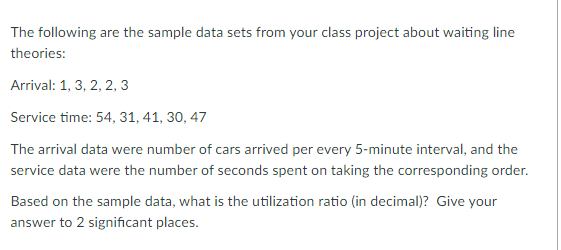 The following are the sample data sets from your