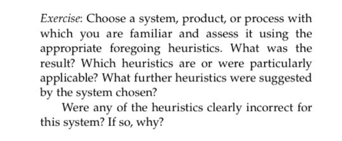 reference if necessary Exercise: Choose a system,