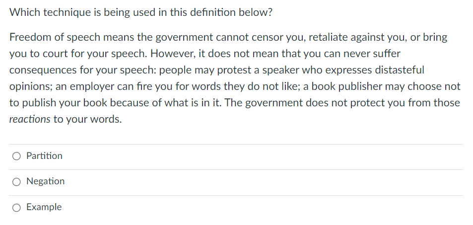 Which technique is being used in this definition