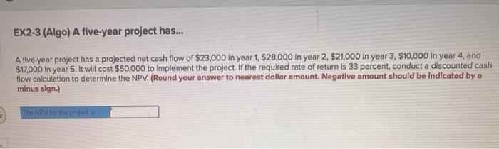 please answer "what is npv for the project?"