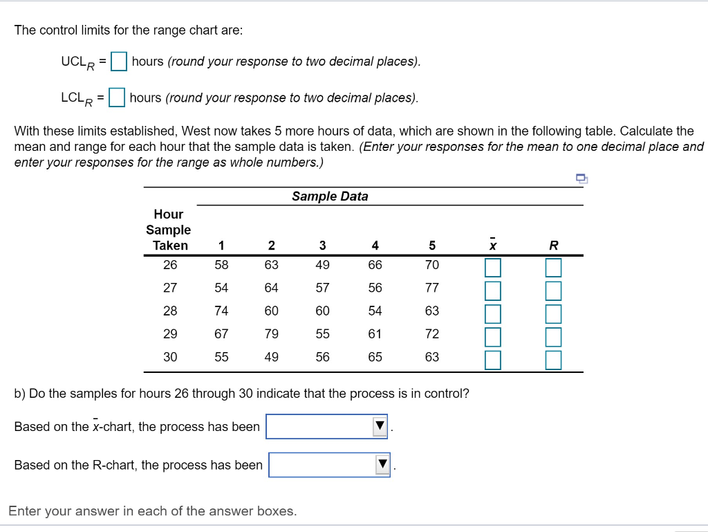Refer to Table 56.1 - Factors for Computing