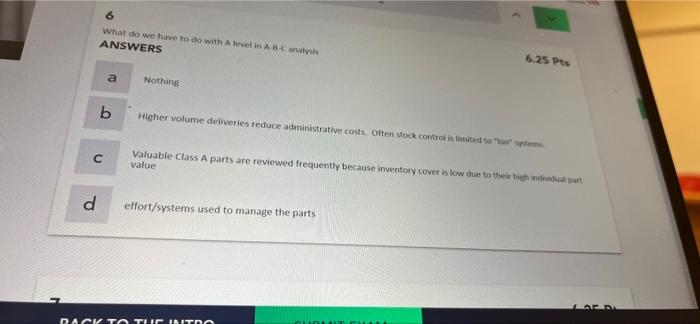 6 6.25 Pts What do we have to do with A level in