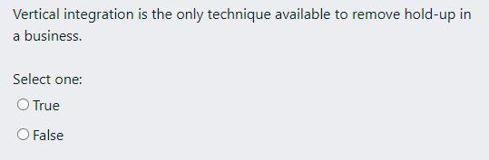 Vertical integration is the only technique