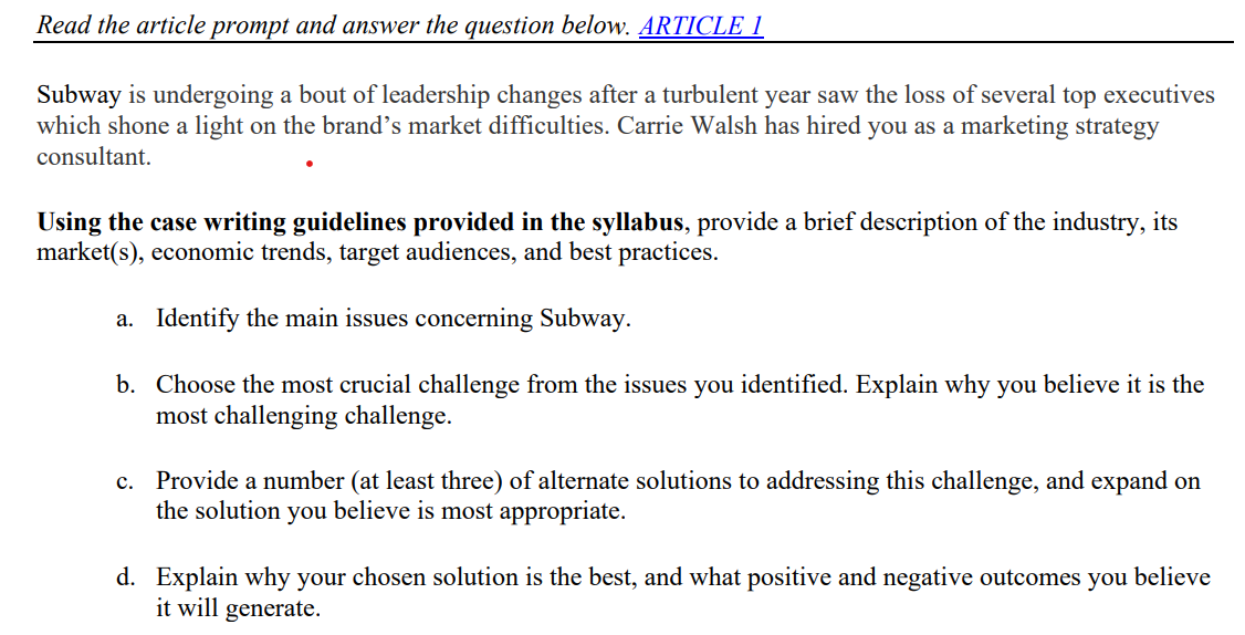 Read the article prompt and answer the question