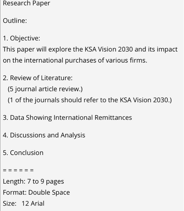 Research Paper Outline: 1. Objective: This paper