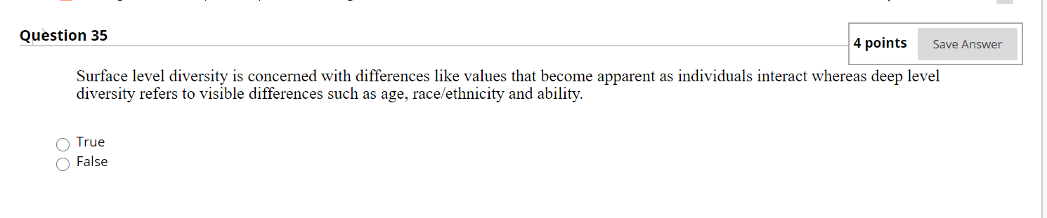 Question 35 4 points Save Answer Surface level