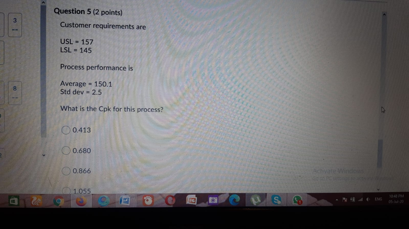 3 Question 5 (2 points) Customer requirements are
