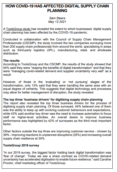 HOW COVID-19 HAS AFFECTED DIGITAL SUPPLY CHAIN