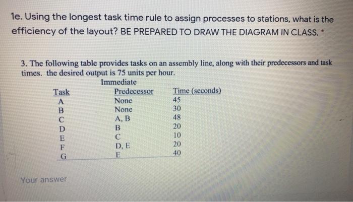 1e. Using the longest task time rule to assign