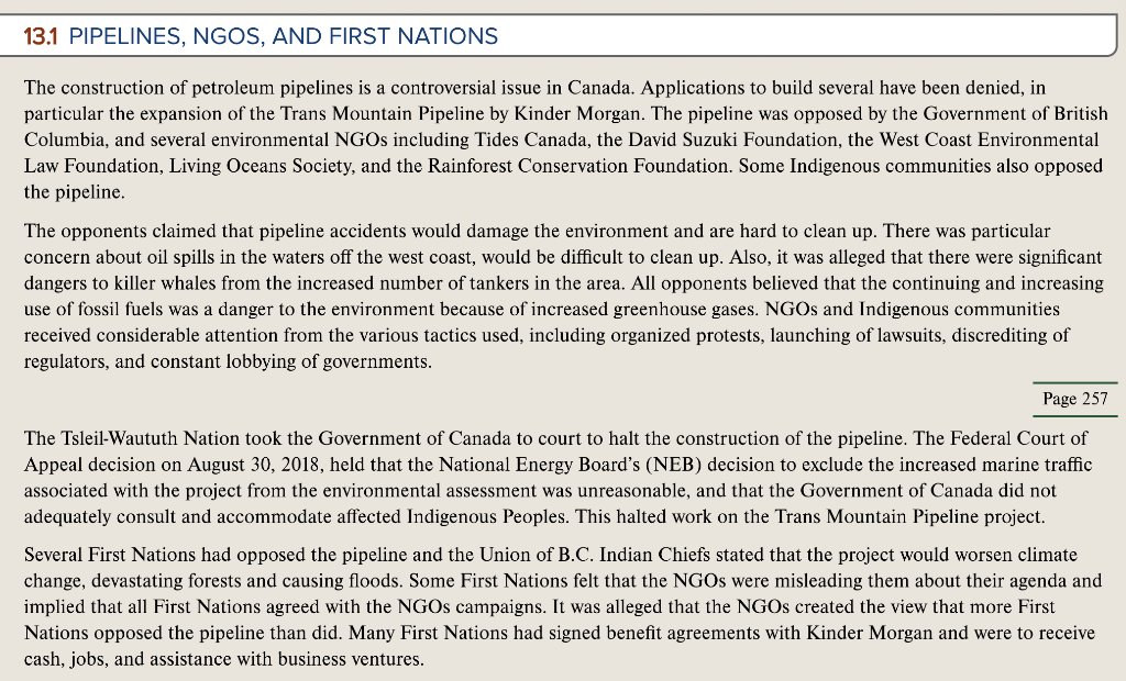 HELP ME OUT PLEASE! CASE STUDY "Pipelines, NGOs,