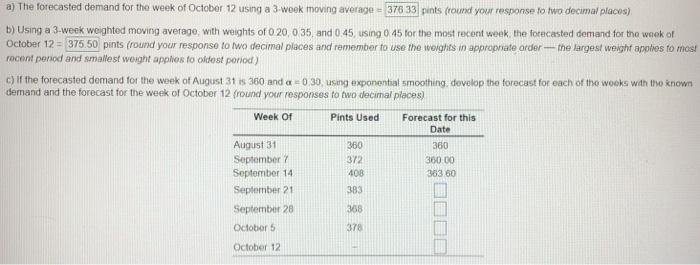 ONLY NEED ANSWER FOR C) The following table gives