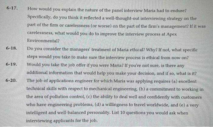 pls answer 6-20 Ethics and the Out-of-Control